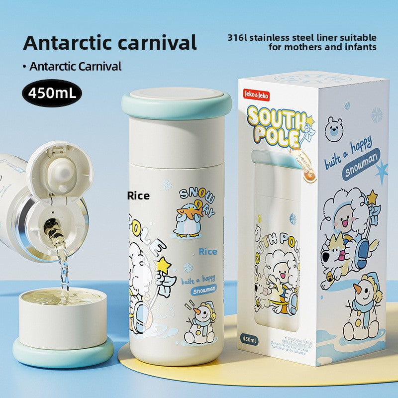 JEKO Multi-Drink Insulated Cup 316 Stainless Steel Food Grade Children Students Men Women High Appearance Cartoon Water Bottle