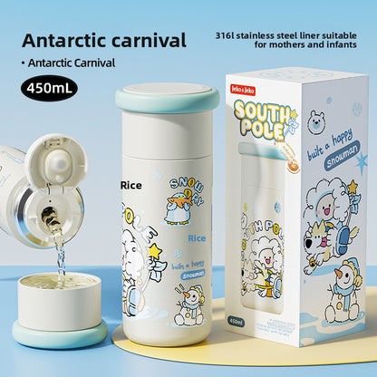 JEKO Multi-Drink Insulated Cup 316 Stainless Steel Food Grade Children Students Men Women High Appearance Cartoon Water Bottle