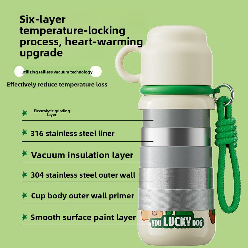 JEKO Multi-Drink Insulated Cup 316 Stainless Steel Food Grade Children Students Men Women High Appearance Cartoon Water Bottle