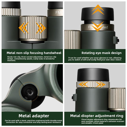 BIJIA10x42 Binoculars High Magnification HD Low Light Night Vision Nitrogen Filled Waterproof Concert Outdoor Binoculars