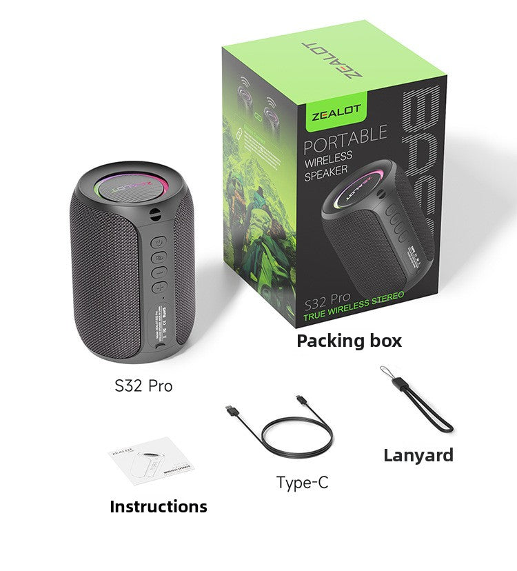 Fanatic New S32pro Bluetooth Speaker Outdoor Portable High-Quality Sound Subwoofer Home Audio Cross-Border