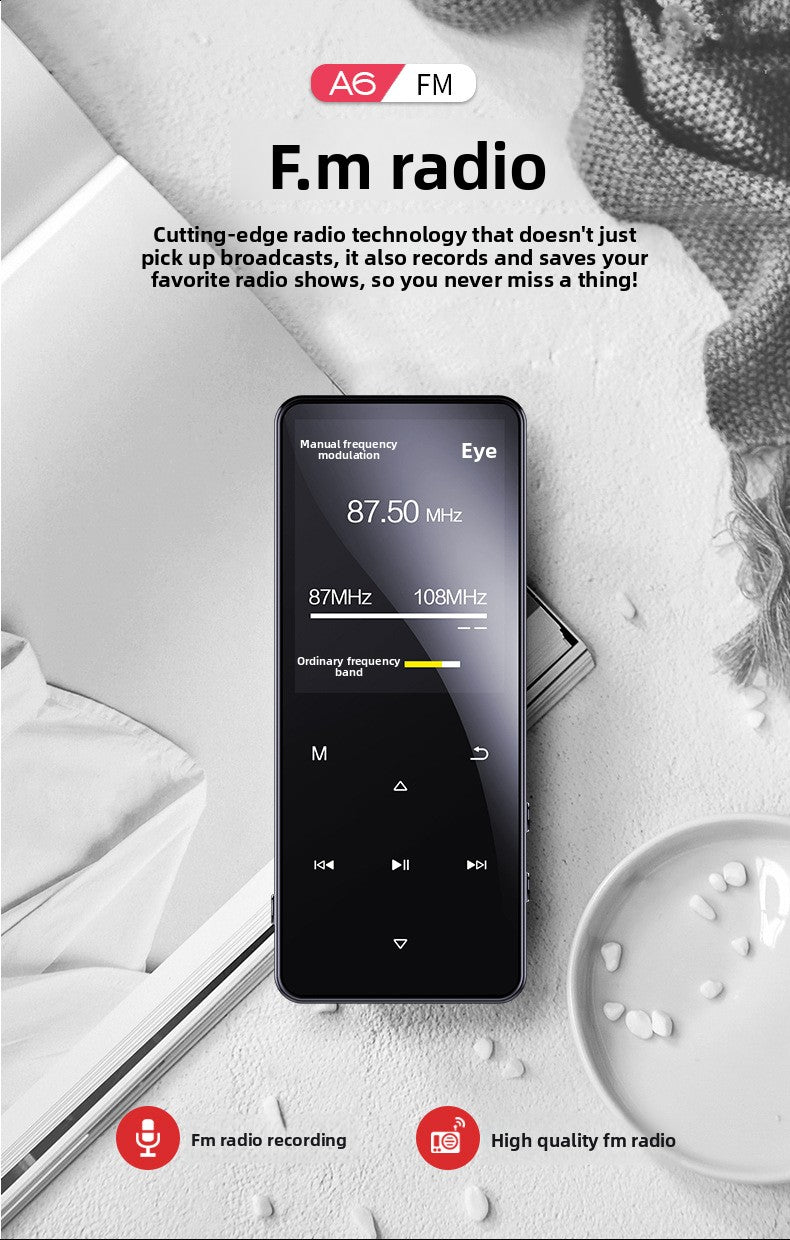 MP3 Manufacturer Supplies A6 Student Player MP4 Card Slot Touch Button Bluetooth Speaker Mini Portable Walkman