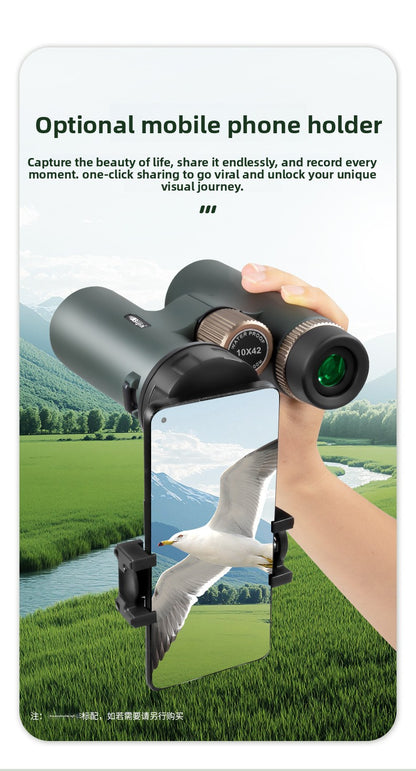 BIJIA10x42 Binoculars High Magnification HD Low Light Night Vision Nitrogen Filled Waterproof Concert Outdoor Binoculars