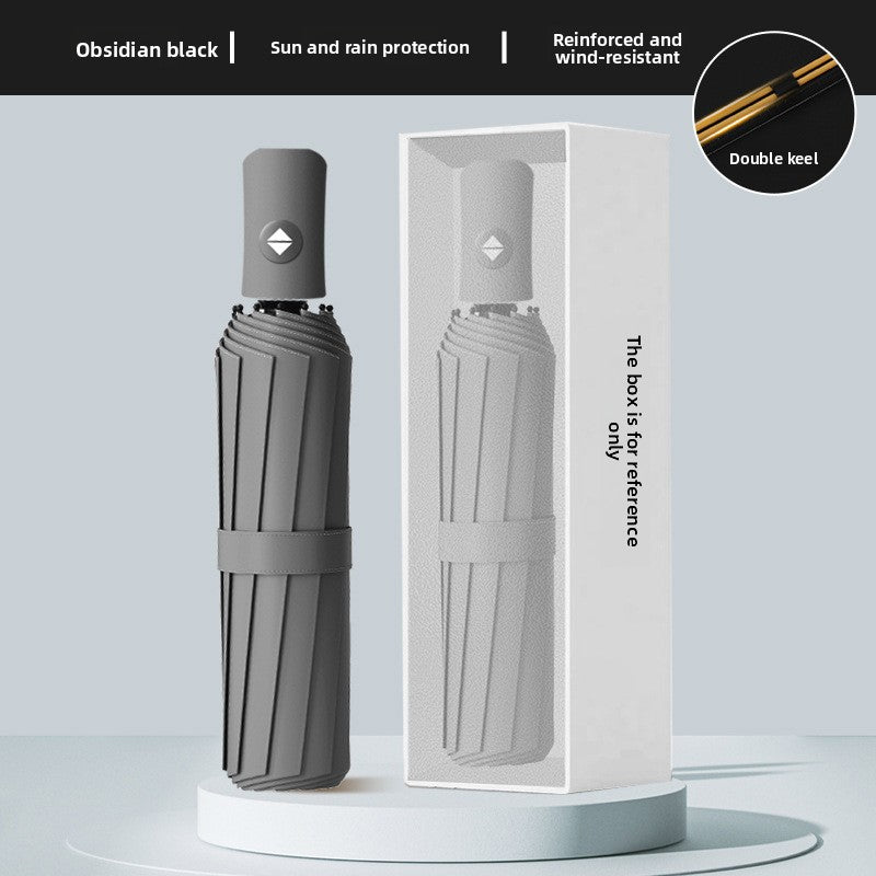 Automatic 24-Rib Umbrella Folding Umbrella High-End Feel Dual-Use Sunshade Sun Protection Umbrella Business Wholesale Custom Sun Umbrella