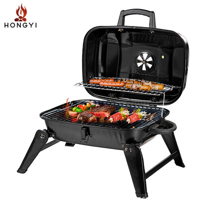 Portable Camping BBQ Grill Outdoor Charcoal Grill Home Small Stove Tea Brewing Set