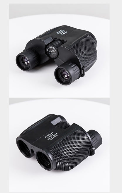 Manufacturer Wholesale Foldable 10X25 Small Paul Travel Outdoor Supplies Mini HD High Magnification Binoculars