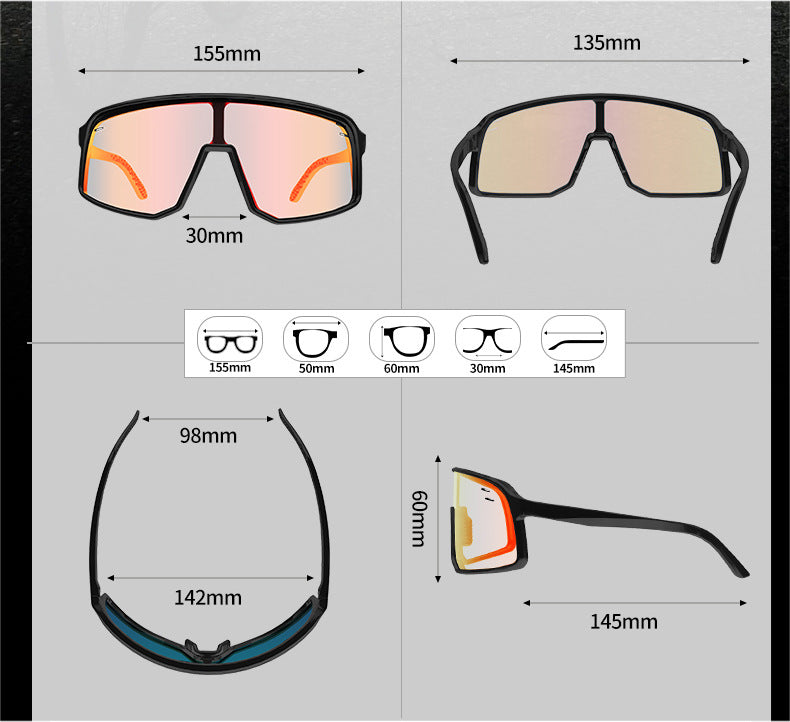 Photochromic Cycling Glasses Day and Night Windproof Sports Glasses Running Marathon Glasses Cycling Goggles