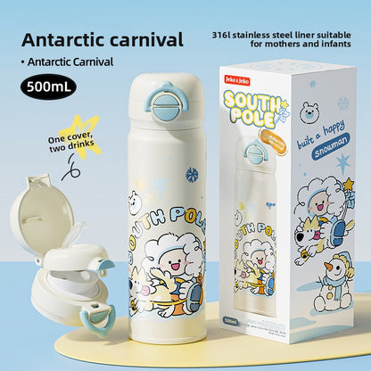 JEKO Multi-Drink Insulated Cup 316 Stainless Steel Food Grade Children Students Men Women High Appearance Cartoon Water Bottle