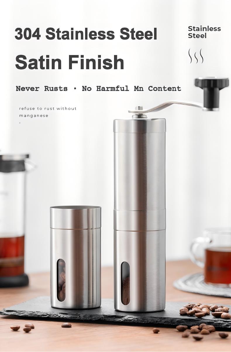 Stainless Steel Manual Coffee Grinder - Factory Direct Supply (In Stock)