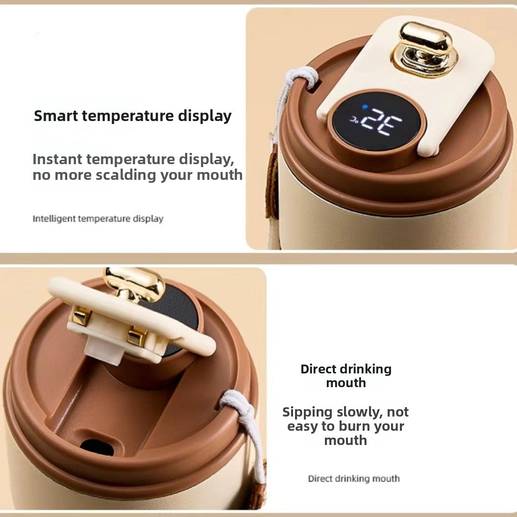 New Smart 316 Stainless Steel Coffee Cup High-Value Gift Insulated Cup Portable Cup Internet Celebrity Water Cup