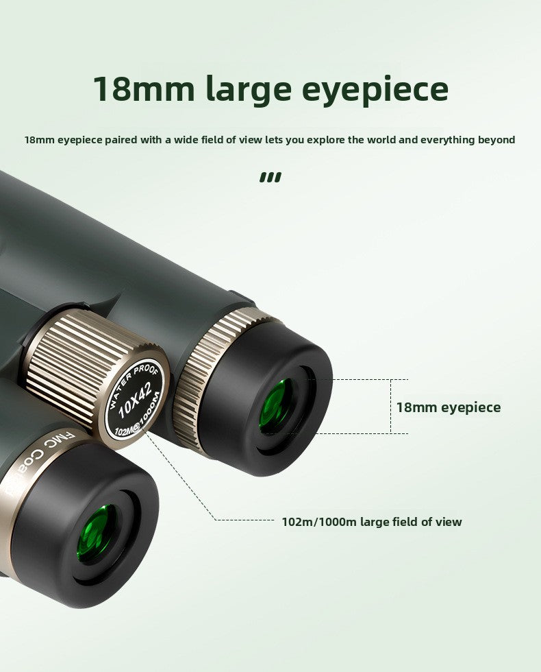 BIJIA10x42 Binoculars High Magnification HD Low Light Night Vision Nitrogen Filled Waterproof Concert Outdoor Binoculars