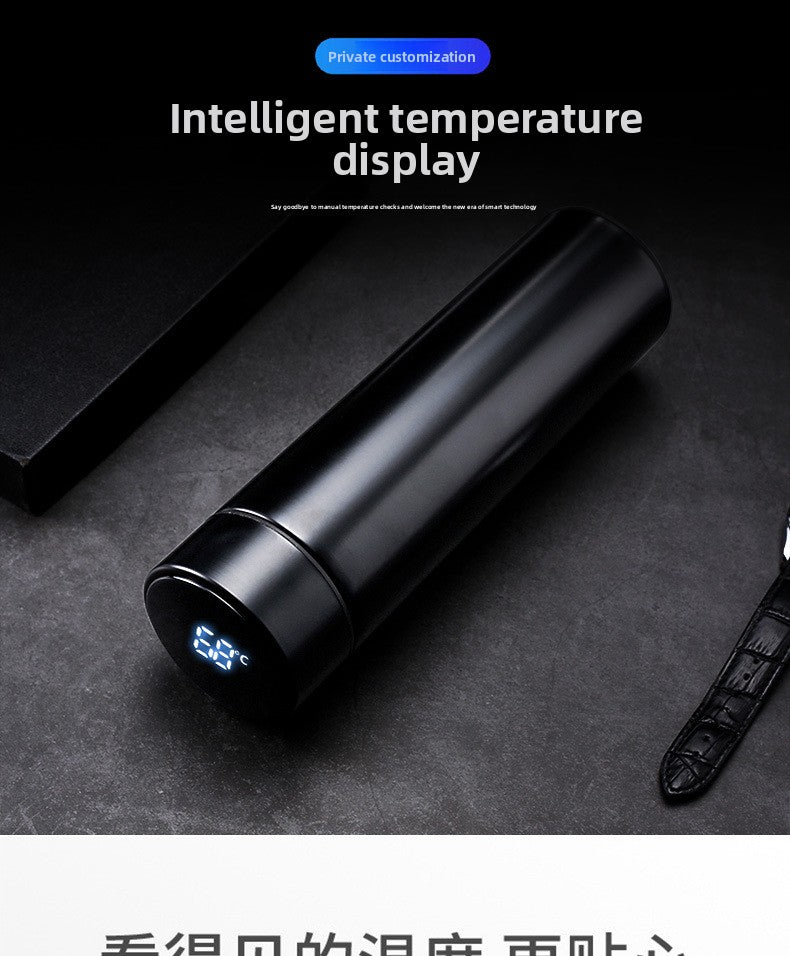 Smart Insulated Cup Stainless Steel 304 Temperature Display Cup Gift Custom Water Cup Frosted Business Straight Cup Wholesale