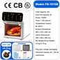 2025 New Model Air Fryer Large Capacity Touchscreen Visual Household Multifunctional Electric Oven Export Electric Fryer