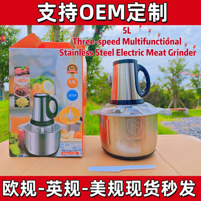 Cross-Border Meat Grinder Stainless Steel Multi-Functional Blender Household Electric Food Processor Large Capacity Baby Food Maker Meat Mincer