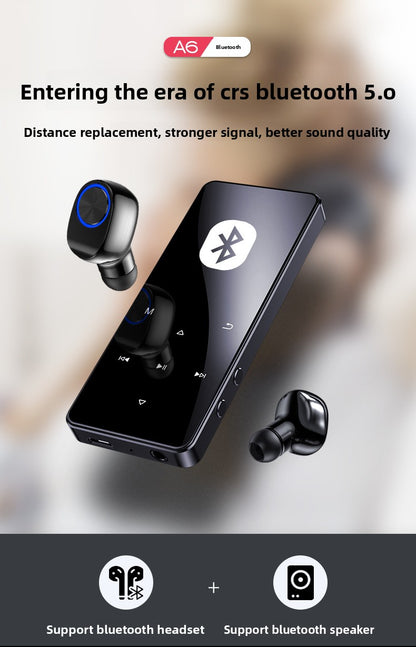 MP3 Manufacturer Supplies A6 Student Player MP4 Card Slot Touch Button Bluetooth Speaker Mini Portable Walkman