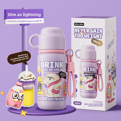 JEKO Multi-Drink Insulated Cup 316 Stainless Steel Food Grade Children Students Men Women High Appearance Cartoon Water Bottle