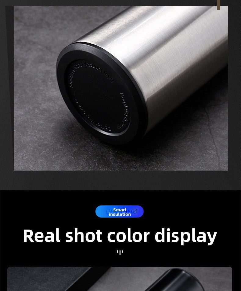 Smart Insulated Cup Stainless Steel 304 Temperature Display Cup Gift Custom Water Cup Frosted Business Straight Cup Wholesale