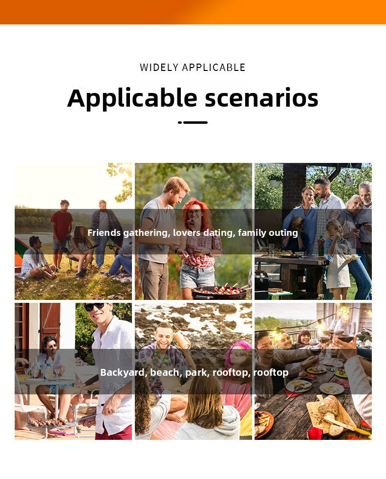 Portable Camping BBQ Grill Outdoor Charcoal Grill Home Small Stove Tea Brewing Set