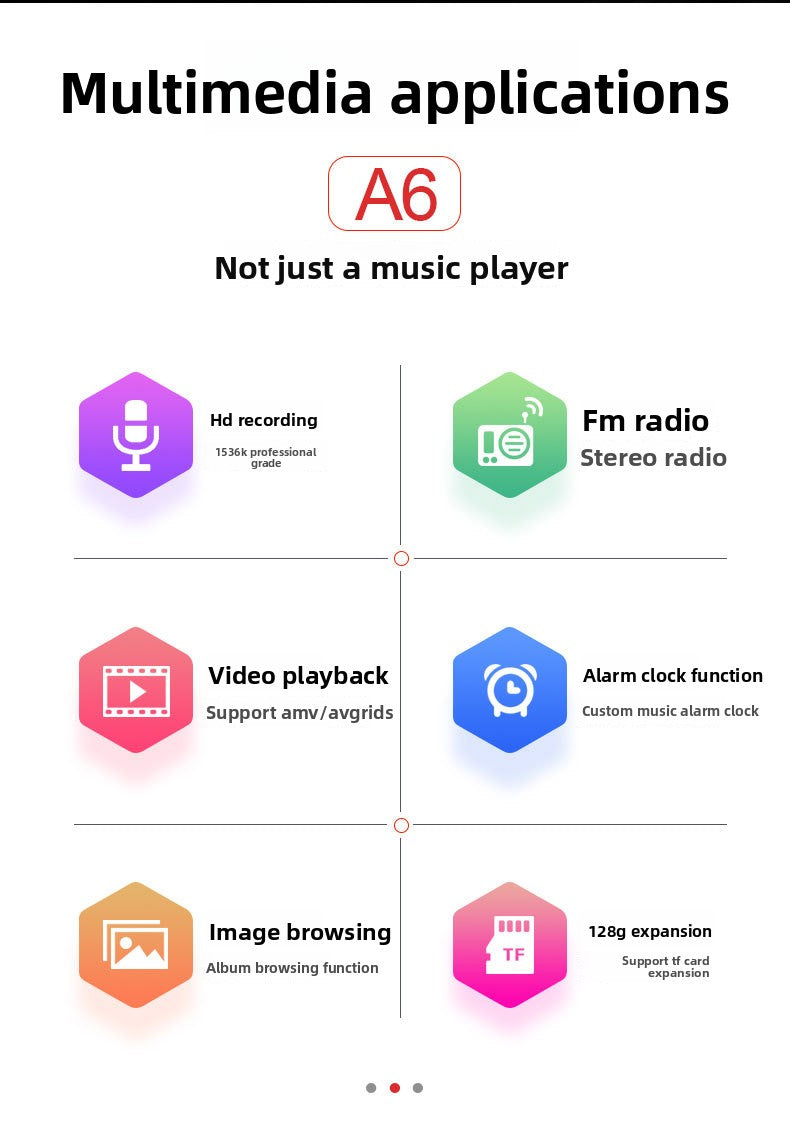 MP3 Manufacturer Supplies A6 Student Player MP4 Card Slot Touch Button Bluetooth Speaker Mini Portable Walkman