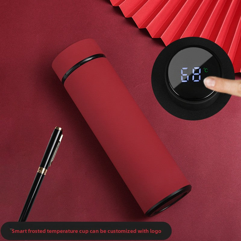 Smart Insulated Cup Stainless Steel 304 Temperature Display Cup Gift Custom Water Cup Frosted Business Straight Cup Wholesale