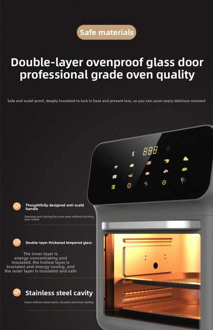 2025 New Model Air Fryer Large Capacity Touchscreen Visual Household Multifunctional Electric Oven Export Electric Fryer