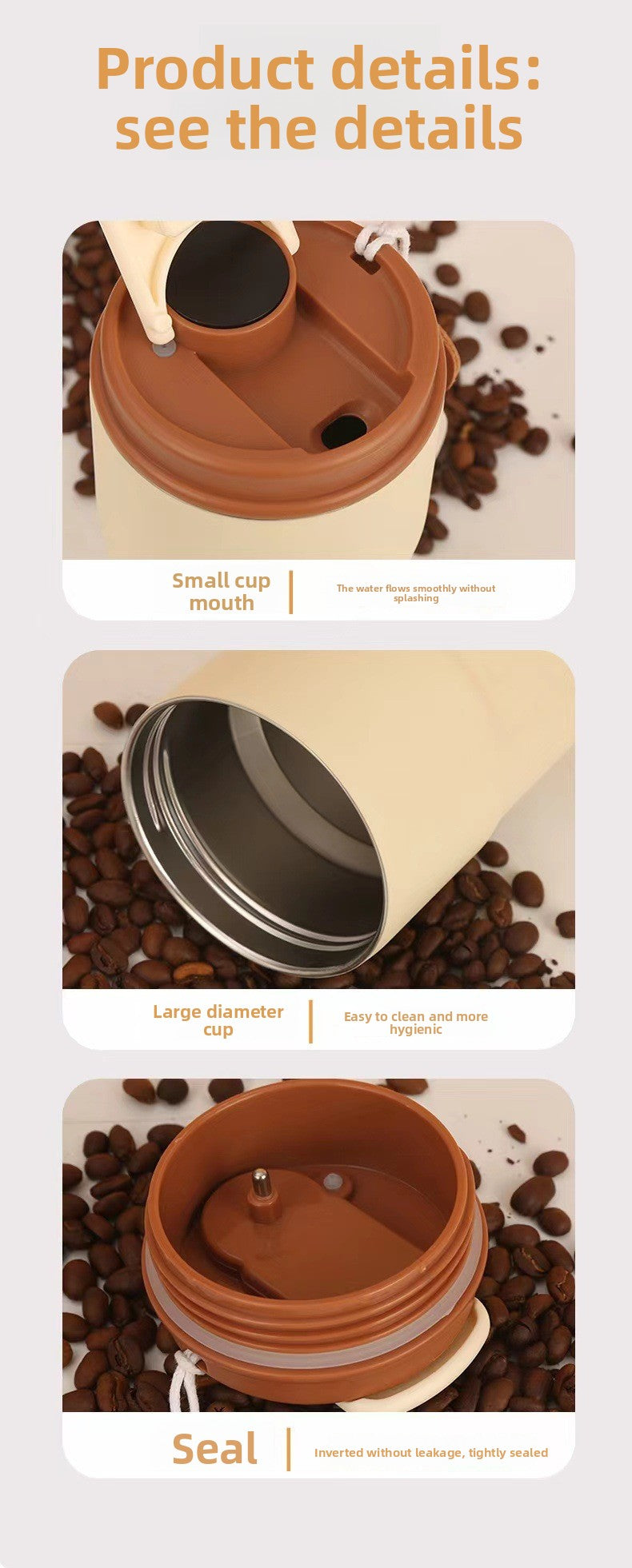 New Smart 316 Stainless Steel Coffee Cup High-Value Gift Insulated Cup Portable Cup Internet Celebrity Water Cup