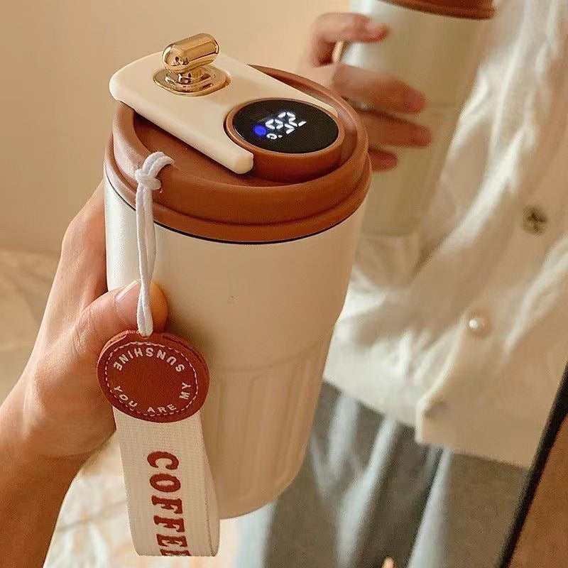 New Smart 316 Stainless Steel Coffee Cup High-Value Gift Insulated Cup Portable Cup Internet Celebrity Water Cup
