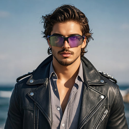 European and American Polarized Fishing Sunglasses Outdoor Sports Glasses Lightweight Cycling One-piece Polarized Sunglasses Colorful Sunglasses