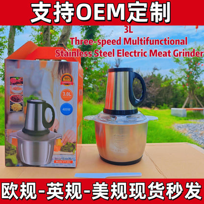 Cross-Border Meat Grinder Stainless Steel Multi-Functional Blender Household Electric Food Processor Large Capacity Baby Food Maker Meat Mincer
