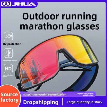Photochromic Cycling Glasses Day and Night Windproof Sports Glasses Running Marathon Glasses Cycling Goggles