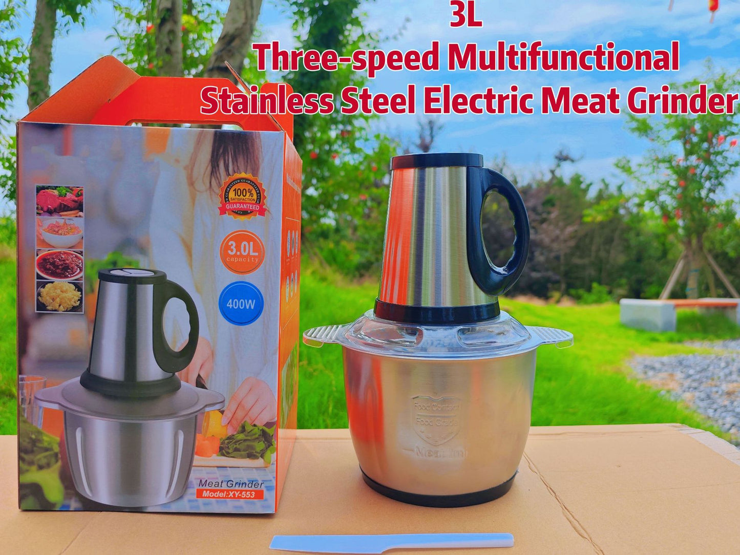Cross-Border Meat Grinder Stainless Steel Multi-Functional Blender Household Electric Food Processor Large Capacity Baby Food Maker Meat Mincer