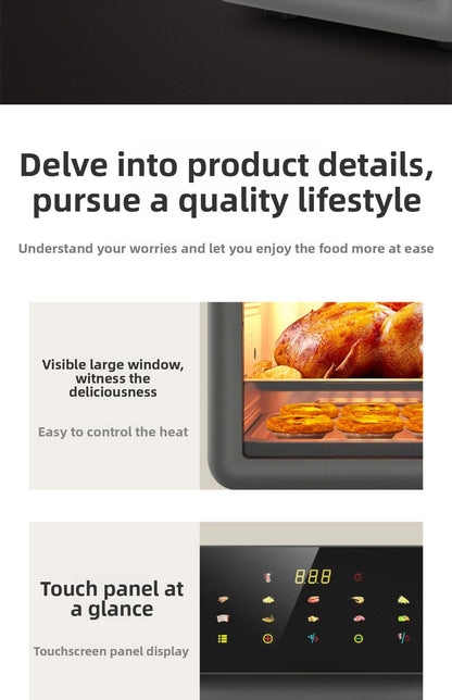 2025 New Model Air Fryer Large Capacity Touchscreen Visual Household Multifunctional Electric Oven Export Electric Fryer