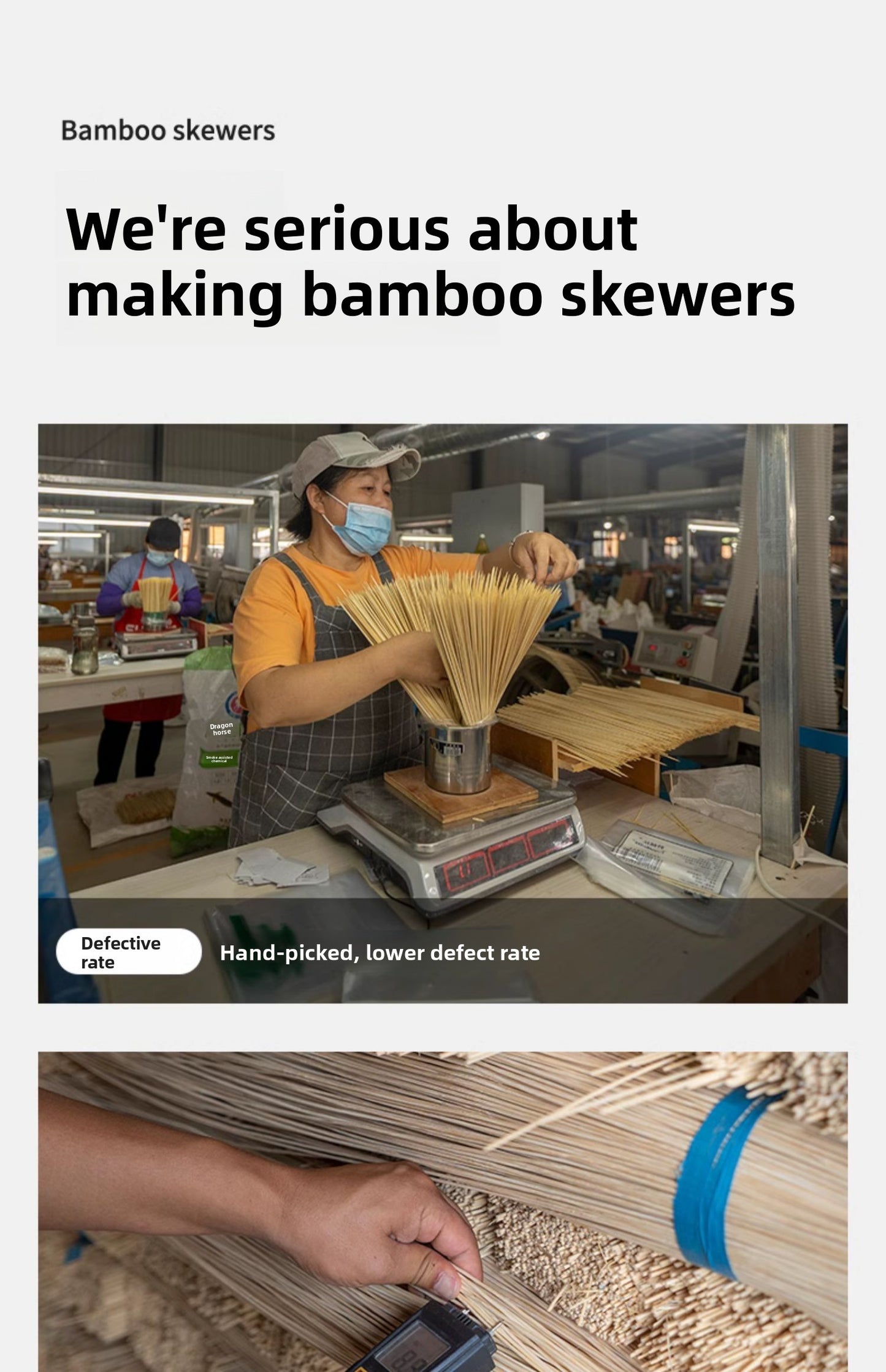 BBQ Bamboo Sticks Commercial Bobo Chicken Hot Pot Mutton Good Smell Stick Disposable Prod Snack Spicy Hot Pot Household Wholesale