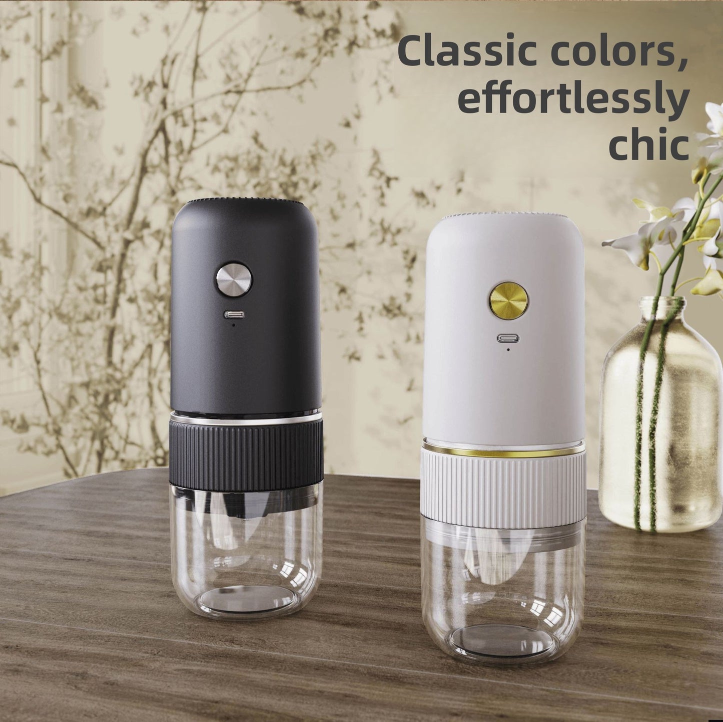 Electric Grinder Italian Hand Brew Coffee Bean Grinder Adjustable Coarseness Rechargeable Portable Small Household Bean Grinder