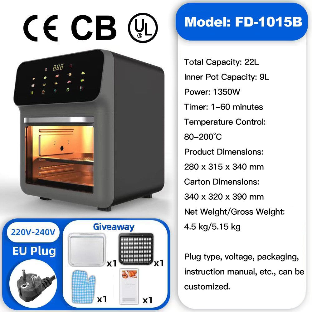 2025 New Model Air Fryer Large Capacity Touchscreen Visual Household Multifunctional Electric Oven Export Electric Fryer