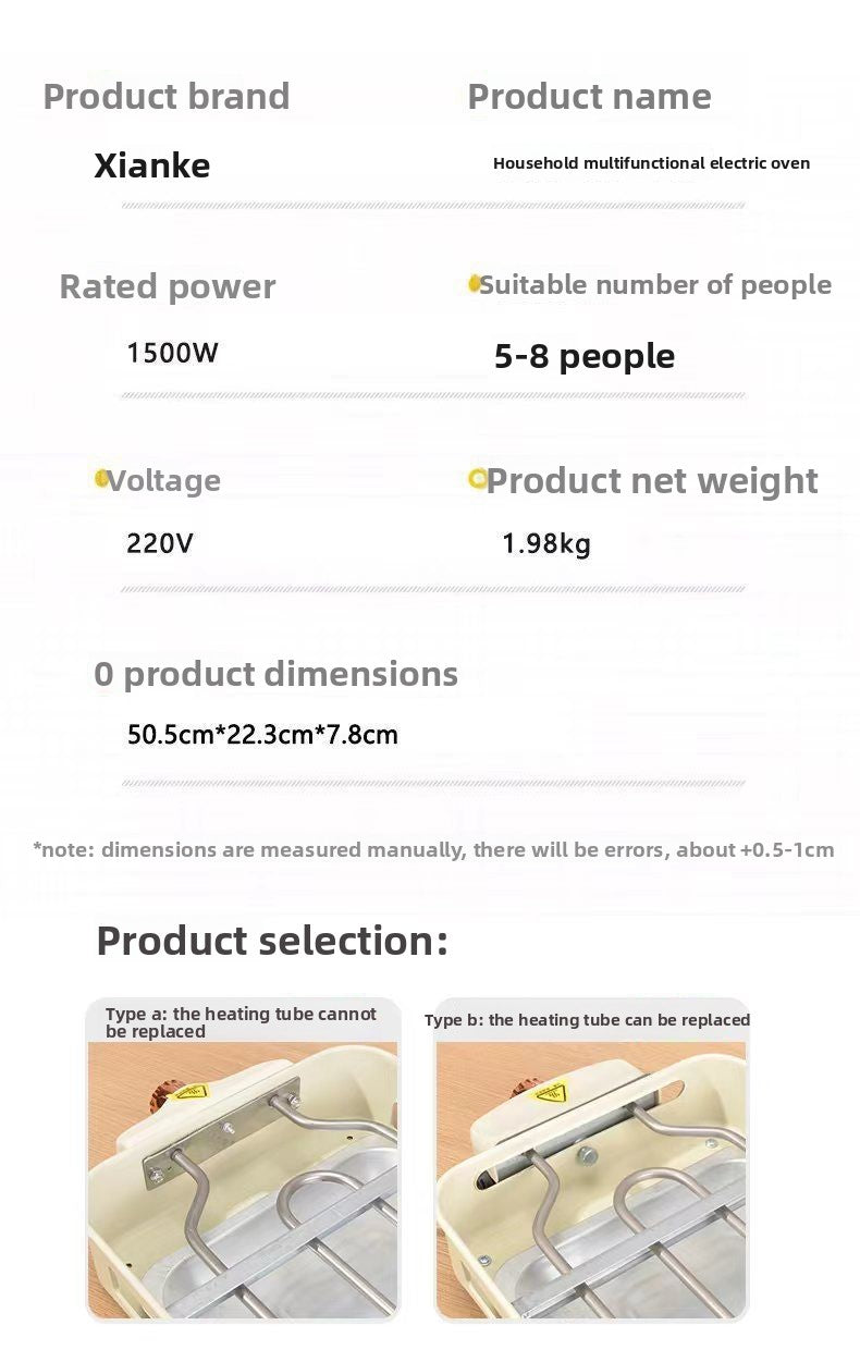 High Power 1500W Multifunctional Electric Grill Smokeless BBQ All-in-One Machine Master of Skewers and Grilling at Your Fingertips