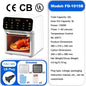 2025 New Model Air Fryer Large Capacity Touchscreen Visual Household Multifunctional Electric Oven Export Electric Fryer