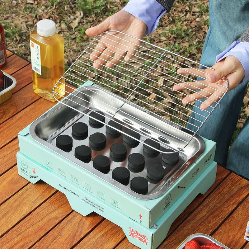 Compact BBQ grill ready for outdoor use
