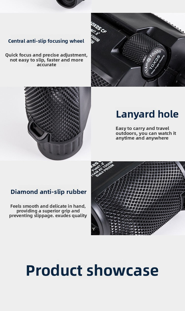 Manufacturer Wholesale Foldable 10X25 Small Paul Travel Outdoor Supplies Mini HD High Magnification Binoculars