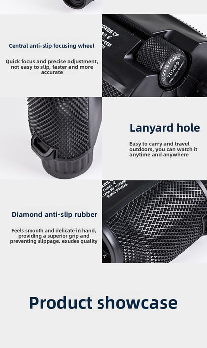 Manufacturer Wholesale Foldable 10X25 Small Paul Travel Outdoor Supplies Mini HD High Magnification Binoculars