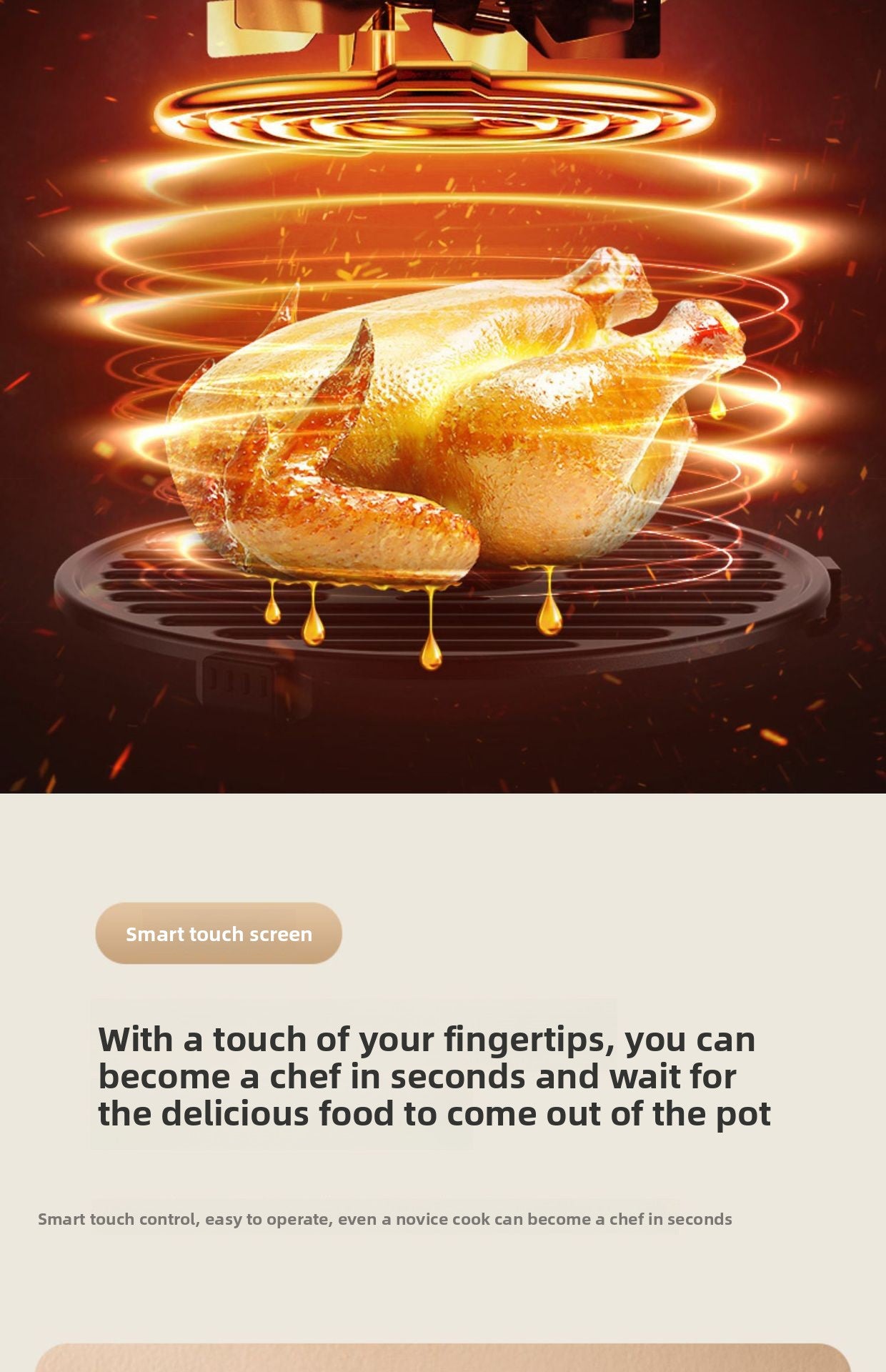 2025 New Model Air Fryer Large Capacity Touchscreen Visual Household Multifunctional Electric Oven Export Electric Fryer