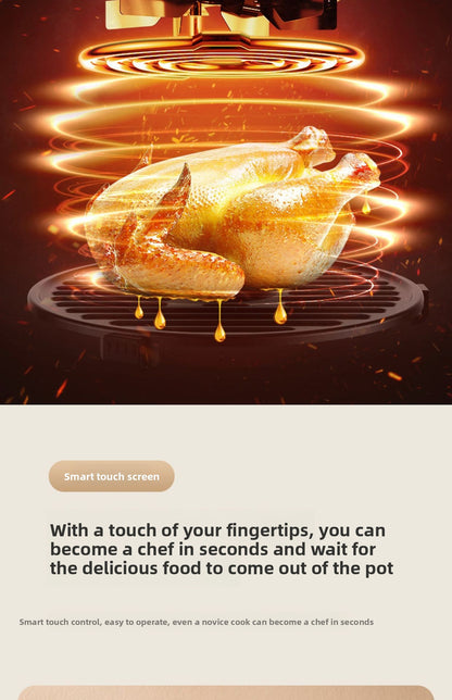2025 New Model Air Fryer Large Capacity Touchscreen Visual Household Multifunctional Electric Oven Export Electric Fryer