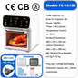 2025 New Model Air Fryer Large Capacity Touchscreen Visual Household Multifunctional Electric Oven Export Electric Fryer