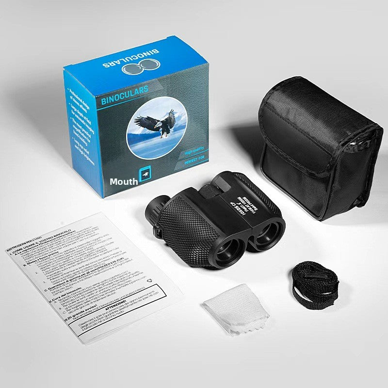 Manufacturer Wholesale Foldable 10X25 Small Paul Travel Outdoor Supplies Mini HD High Magnification Binoculars