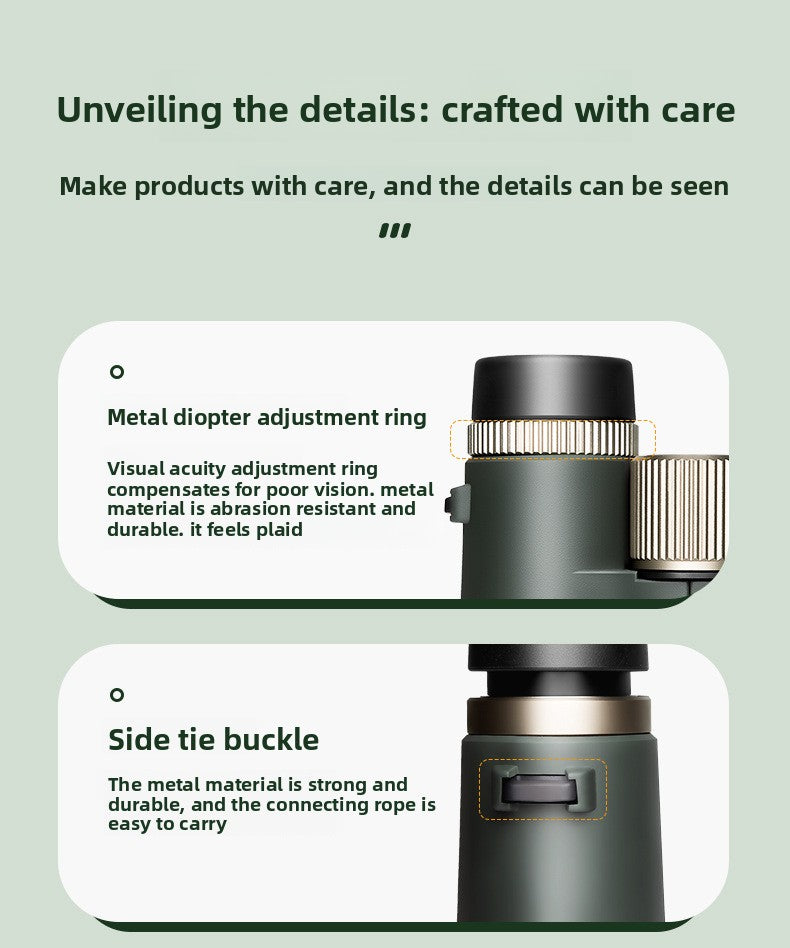 BIJIA10x42 Binoculars High Magnification HD Low Light Night Vision Nitrogen Filled Waterproof Concert Outdoor Binoculars