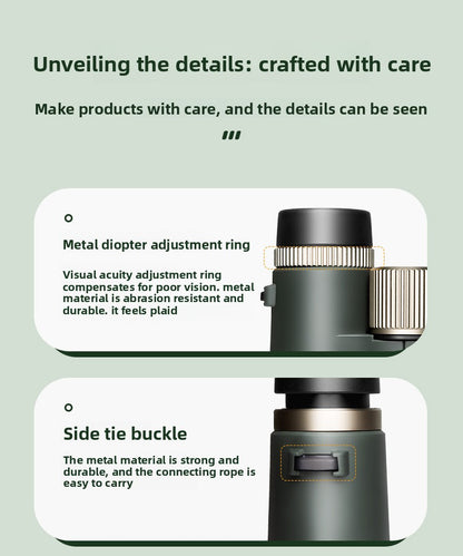 BIJIA10x42 Binoculars High Magnification HD Low Light Night Vision Nitrogen Filled Waterproof Concert Outdoor Binoculars