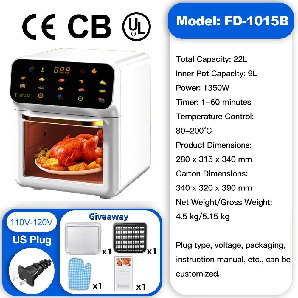 2025 New Model Air Fryer Large Capacity Touchscreen Visual Household Multifunctional Electric Oven Export Electric Fryer