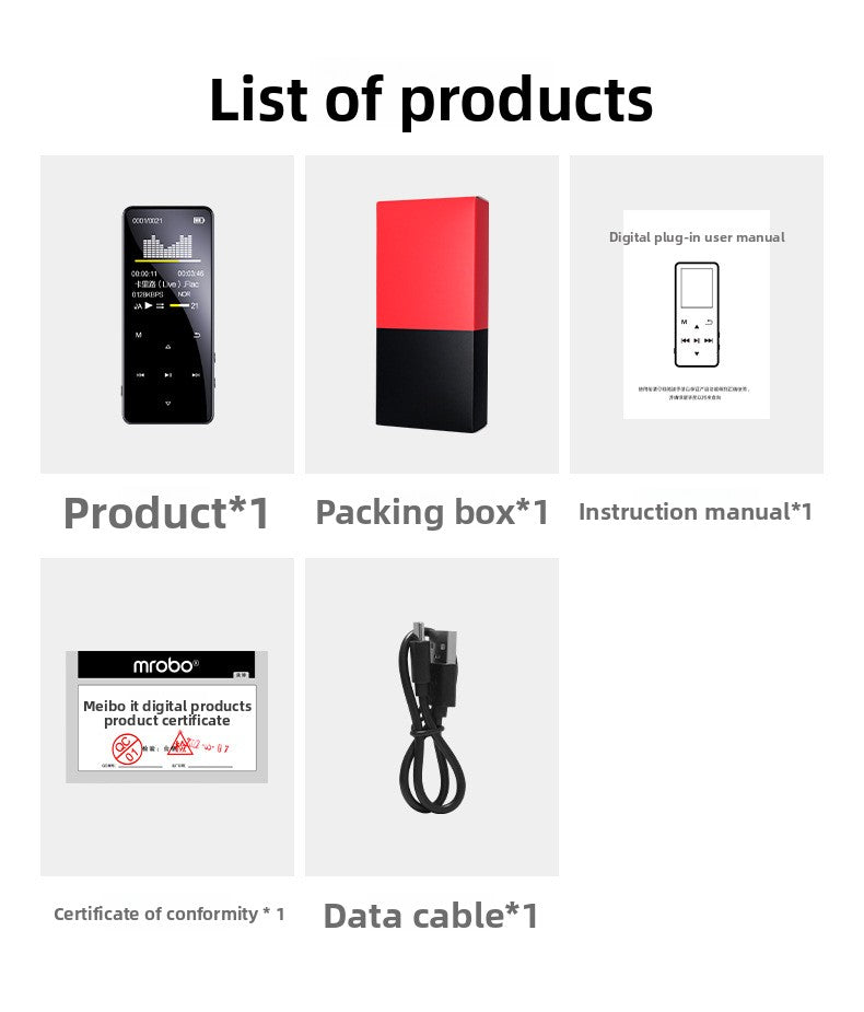 MP3 Manufacturer Supplies A6 Student Player MP4 Card Slot Touch Button Bluetooth Speaker Mini Portable Walkman