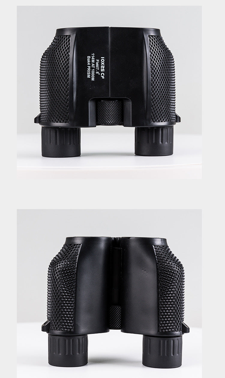 Manufacturer Wholesale Foldable 10X25 Small Paul Travel Outdoor Supplies Mini HD High Magnification Binoculars
