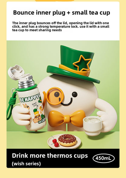 JEKO Multi-Drink Insulated Cup 316 Stainless Steel Food Grade Children Students Men Women High Appearance Cartoon Water Bottle